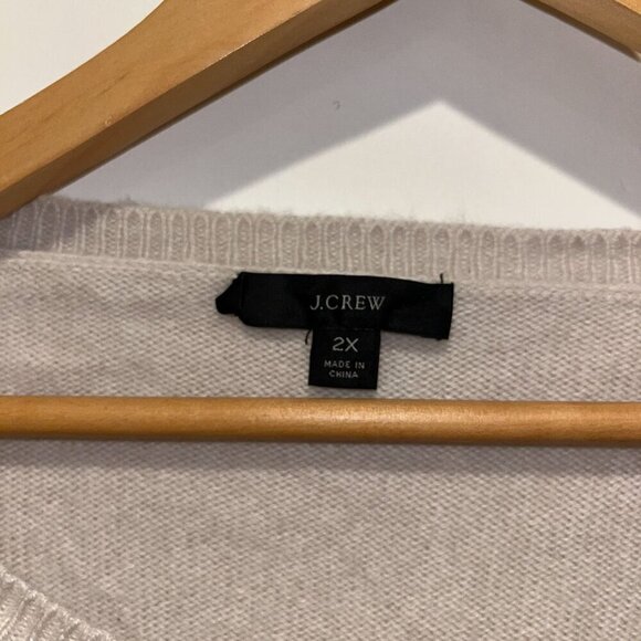 J.Crew Wool Cashmere Womens Cream Sweater 2X Cozy Long Sleeve Relaxed Fit - Picture 5 of 9